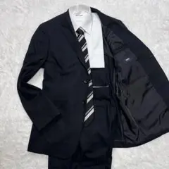 パーソンズ PERSON'S ブラック ストライプ セットアップ A6 L