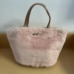 ピンクファーハンドバッグ