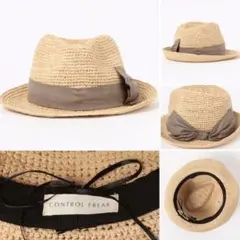 レイビームス 帽子 ストローハット ラフィラ 中折れ帽 BEAMS