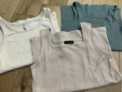 タンクトップ　ノースリーブ グリーン フリーサイズ　Lサイズ