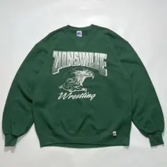 90s ラッセル USA製 スウェット トレーナー L 緑 前V 9083