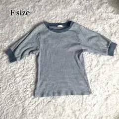 ボーダー Tシャツ F size ブルー　夏コーデ　爽やか