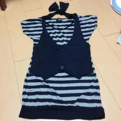 ボーダーミニワンピース