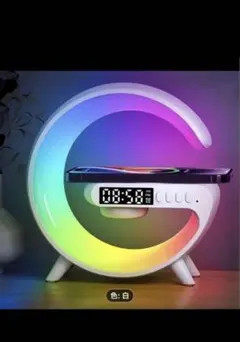 ラストセール残1‼️カラフルLEDワイヤレスアラーム付スピーカー 充電のサムネイル