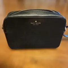 kate spade ブラックレザーショルダーバッグ