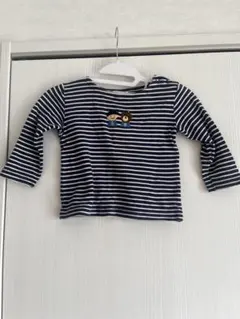 長袖カットソー ネイビーとホワイト ストライプ