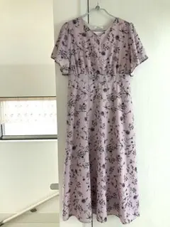 【大きいサイズ】3L 花柄ピンク 半袖ロングワンピースのサムネイル