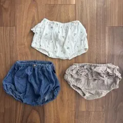 【美品】ベビーブルマ3点セット　かぼちゃパンツ　70〜80