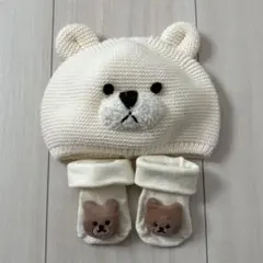 西松屋 くま 帽子 靴下 セット✩.*˚44~46cm、7~9cm