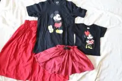 ミッキーマウス・ミニーマウス Tシャツセット　親子コーデ