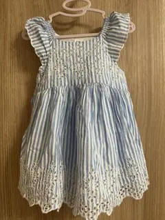baby GAP アイレット ストライプ 刺繍 ワンピース 95cmのサムネイル