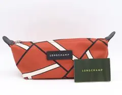 LONGCHAMP ポーチ オレンジ系 幾何学模様 ロンシャン JAL限定のサムネイル
