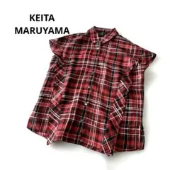 美品✨ケイタマルヤマ リネン100% ブラウス 赤 チェックのサムネイル
