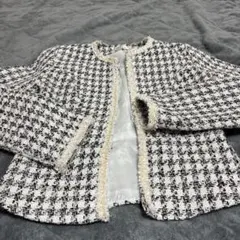 ノーカラーツイードジャケット 卒入園