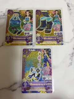 ♡アイカツ♡月夜のクラシカルフラワーシューズ♡竹華エメラルドシューズ♡3枚セット