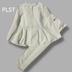 プラステPLST ペプラムトップス テーパードパンツ セットアップ オケージョン