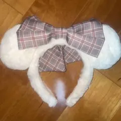 ディズニー クリスマス カチューシャ 2024 リルリンリン チェック柄