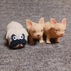 のび～る ストレッチアニマル 　鼻ぺちゃ犬３匹セット