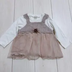 petit main レイヤード風トップス　ピンク
