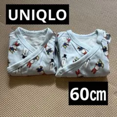 ユニクロ　ミッフィー柄長袖肌着2枚セット　60㎝　新生児