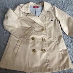 ベージュ ダブルブレストコート