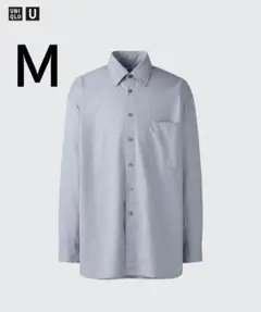 ユニクロＵ　ロングオーバーサイズシャツ/長袖　Ｍ　グレー