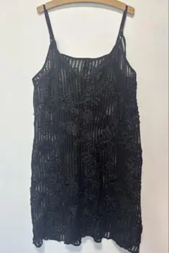 Kastane 前後2WAY フラワーレースミニワンピース　ブラック