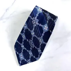 【 ステファノリッチ 】　ネイビー　プリーツ　ネクタイ　美品のサムネイル