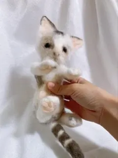 ☆甘え眼のパステル三毛猫ぬいぐるみ☆ 羊毛フェルト 作家一点物