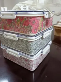 アフタヌーンティー　重箱　弁当箱　ランチボックス　リバティ　花　ピンクのサムネイル