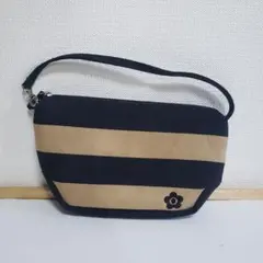 マリークワント　MARY QUANT　ミニバッグ　ミニポーチ　持ち手付き　茶