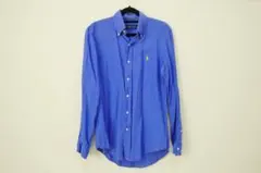 POLO RALPH LAUREN ポロラルフローレン シャツ 青 麻 XS