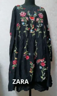 花柄刺繍 長袖 ブラック チュニックのサムネイル
