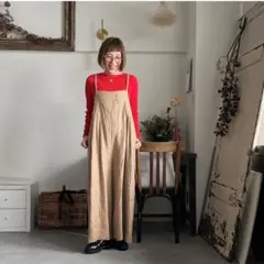 kubosanmadeクボサンメイド　リネンサロペット　ベージュ