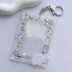 トレカキーホルダー レジンデコトレカケース　シルバーホロ　ウィッシュコア y2k