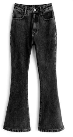 グレイル　GRL ハイウエストフレアデニムパンツ　XS ブラック　新品タグ付き