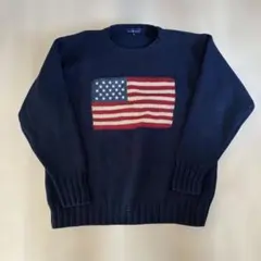 POLO RALPH LAUREN キムタク 星条旗セーター L ネイビー