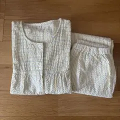 セシール パジャマ M 綿100% 半袖 前開き 黄色のサムネイル