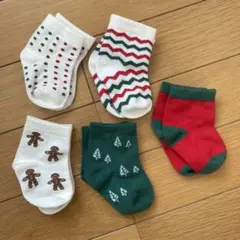 ベビークリスマスソックス5足セット
