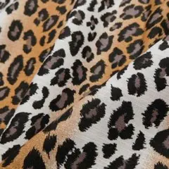 幅広144cm×50cｍ●布 ヒョウ柄 リアルタッチレオパード グラデーション