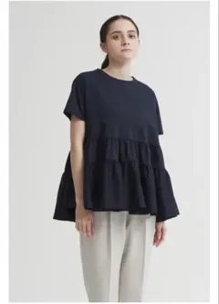 yori ランダムティアードハーフスリーブ ネイビー 美品のサムネイル