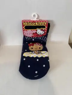 ハローキティ 靴下 ドット柄 ネイビー