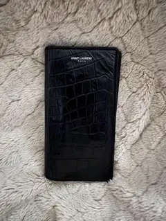 SAINT LAURENT ブラッククロコ長財布
