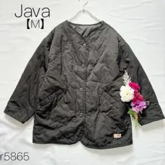 Java ジャバ　キルティングコート　ノーカラー　オーバーサイズ　黒　【M】