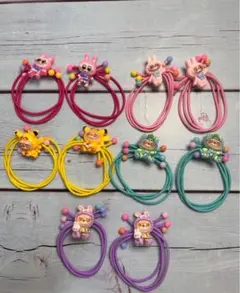 ラブブ付きハントメイドヘアゴム10個セット
