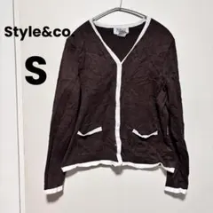 Style&co. 【S】ダークブラウン カーディガン ボレロ トップス