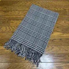 【コムサイズム】ストール マフラー ネイビー チェック 千鳥格子 格子柄