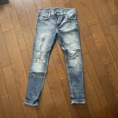 H&M ダメージ加工ライトブルースリムフィットデニム