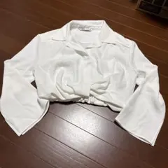 ZARA ホワイト 長袖シャツ ブラウス