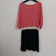 avvピンク ネイビー ワンピース